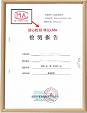 除甲醛檢測報告樣本